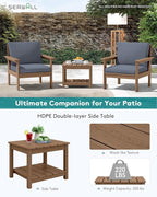 SERWALL HDPE Patio Sofa Set, 3-piece Sectional Outdoor Furniture Set, All - Image 5