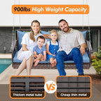 Upgraded Wicker Hanging Porch Swing Heavy Duty 900 LBS 3-Seat Outdoor Patio - Image 2