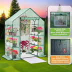 Walk-in Greenhouse for Outdoors w/ Mesh Side Windows, 3 Tiers 6 Shelves PE - Image 3