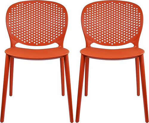 2xhome Set of 2 Patio Dining Chairs | Modern Stackable Outdoor Pool Side Chair by 2xhome