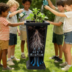 24" Set of 2 Tall Black Planters - Image 4