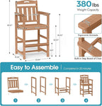 Ciokea Heavy Duty Bar Height Chair, 380lbs Outdoor Adirondack Tall Bar Chair - Image 2