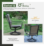 Sophia & William Patio Dining Set 5 Pieces, 4 x Patio Dining Chairs Textilene - Image 2