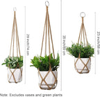 YIBOT 3 Pack Macrame Plant Hanger Indoor Hanging Planter Basket - Image 3