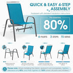 Outdoor Stackable Chairs Set of 6, Stacking Patio Chairs - Image 5