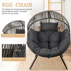 Vongrasig Outdoor Wicker Egg Chair PE Rattan Chair - Image 4