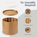Best Choice Products Round Wicker Ottoman, Additional Seating, Side Table - Image 7