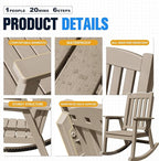 Devoko PP Material Rocking Chair Outdoor Indoor All Weather High Back Patio - Image 4
