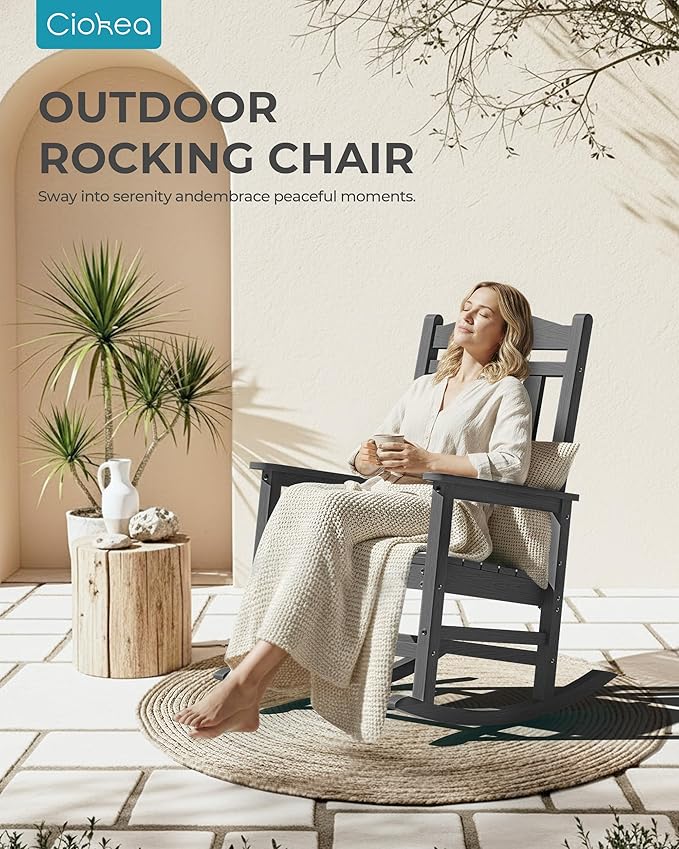 Ciokea Oversized Outdoor Rocking Chairs Set of 2, 380lbs Heavy-Duty Large Patio - Image 8