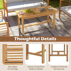 Tangkula 36” Patio Coffee Table, Solid Wood Coffee Table - Image 6