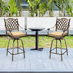 VINGLI Outdoor Swivel Bar Stools Set of 2, Cast Aluminum All-Weather Patio Bar - Image 7