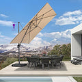 PURPLE LEAF 11.5' X 11.5' Telescopic Patio Umbrella Outdoor Cantilever Umbrella by PURPLELEAF