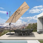 PURPLE LEAF 11.5' X 11.5' Telescopic Patio Umbrella Outdoor Cantilever Umbrella by PURPLELEAF