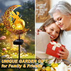 YJFWAL Garden Solar Lights Pathway Stake Lights Moon Fairy Glass Globe - Image 3