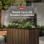 Keter Signature 21.7 Inch Tall Rectangular Large Wood Look Planter - Image 3