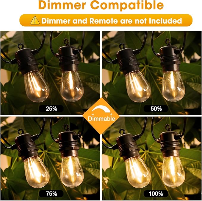 100FT LED Outdoor String Lights, Commercial Grade Patio Lights - Image 3