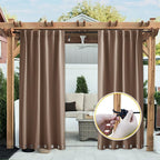 NICETOWN 2 Panels Waterproof Outdoor Curtains Fixed Grommet & Back Tab on Top & - Image 9