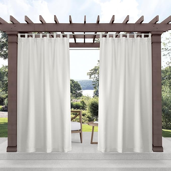 Exclusive Home Cabana Solid Indoor/Outdoor Light Filtering Hook-and-Loop Tab by Exclusive+Home