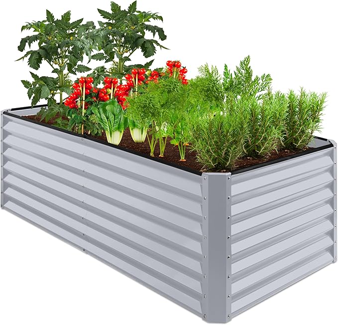 Best Choice Products 6x3x2ft Outdoor Metal Raised Garden Bed, Deep Root Box by BestChoiceProducts