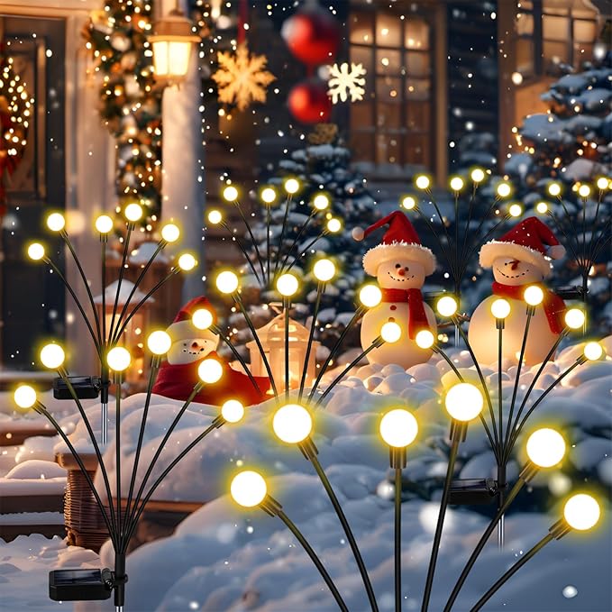 Solar Garden Lights Outdoor, 4 Pack Firefly Swaying Lights, Waterproof Garden - Image 8