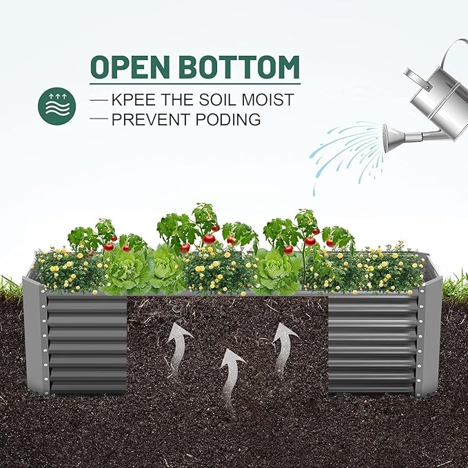 Land Guard 2 Pack 8×4×2ft Galvanized Raised Garden Bed Kit, Galvanized Planter - Image 3