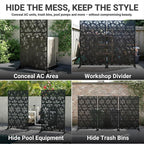 72in Metal Privacy Screen Outdoor Decorative Panel – Freestanding Rustproof - Image 9