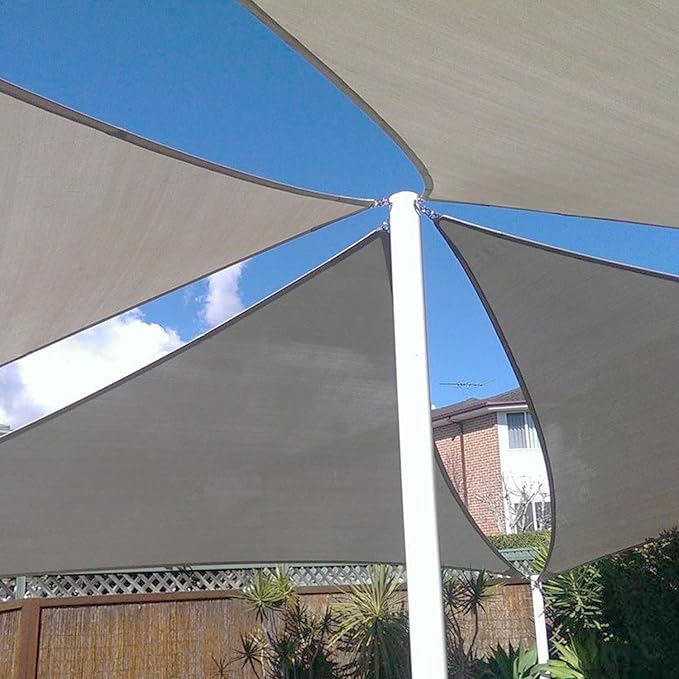 E&K Sunrise 27' x 27' x 27' Sun Shade Sail Triangle Canopy Shade Cover UV Block - Image 8