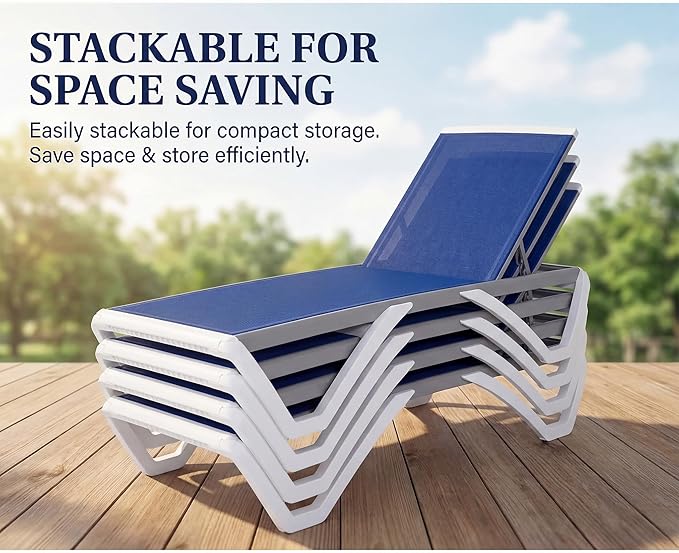 Kozyard Outdoor Chaise Lounge Chair, Full Flat Adjustable Patio Lounger - Image 4