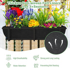 Riare 4 Pack 30 Inch Black Fabric Window Box Liners- Felt Square Trough Planter - Image 3