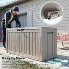 DRATO 75 Gallon Deck Box, Waterproof Resin Large Outdoor Storgae Box - Image 3