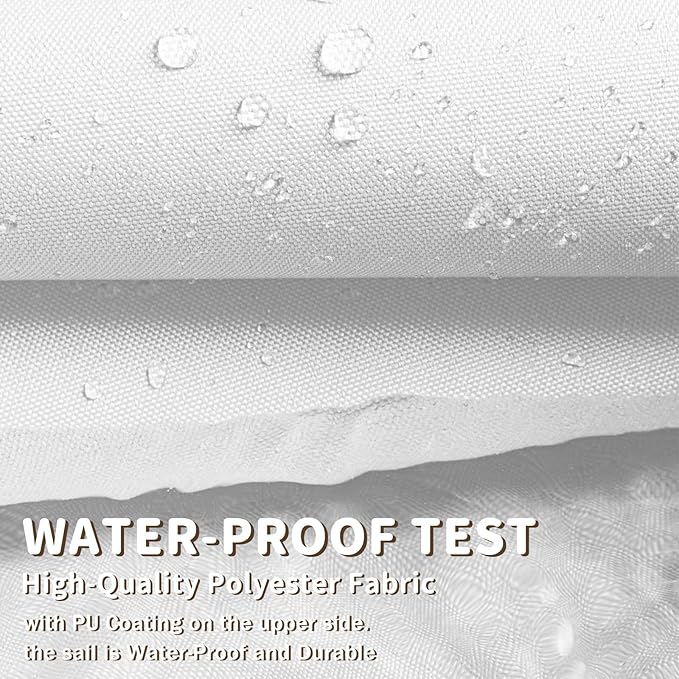 LOVE STORY Waterproof 12' x 12' x 12' Triangle White Sun Shade Sail Cannoy UV - Image 5