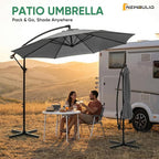 NEWBULIG 10FT Patio Umbrella, Offset Cantilever Outdoor Patio Table Umbrella - Image 9