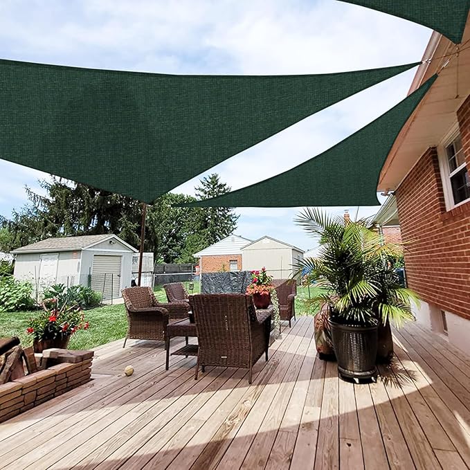 Patio Paradise 9' x 9' x 9' Sun Shade Sail Triangle Canopy Shade Cloth Fabric by Patio