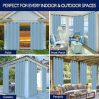 PureFit Outdoor Curtains for Patio Waterproof Weatherproof, UV Resistant - Image 5