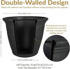 Sunnydaze 24-Inch Anjelica Large Plastic Pot - Image 6