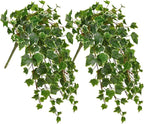 Hollyone 2pcs Artificial Hanging Plants 24" Fake Ivy Vine Faux Ivy Leaves by Hollyone