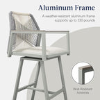 Best Choice Products Outdoor Bar Stools Set of 2, Bar Height, 360° Swivel - Image 8