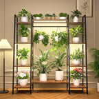 Plant Stand Indoor with Grow Lights, 6 Tiered Metal Plant Shelf, Corner Plant - Image 2