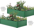 YITAHOME 2pcs 8x4x1.5 in Galvanized Raised Garden Bed Kit, Large Metal Planter by YITAHOME
