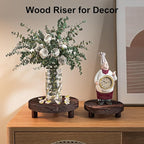 3 Pcs Wood Plant Stand Indoor Outdoor, Round Wood Riser - Image 9