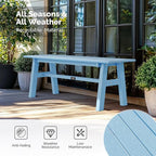 VINGLI 47” Outdoor HDPE Bench, Weatherproof Garden Bench w/Metal Legs, Poly - Image 4