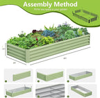 2PCS 8x2x1FT Galvanized Raised Garden Bed, Galvanized Planter Raised Garden - Image 4