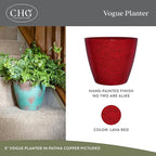 Classic Home and Garden Vogue Planter Pots w/Pottery Quality Finish - Image 2