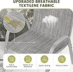 UDPATIO Patio Chairs Set of 2, Stackable Silver Outdoor Dining Chairs - Image 4