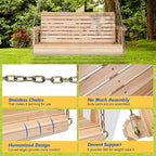 VINGLI Upgraded Patio Wooden Porch Swing - Image 4