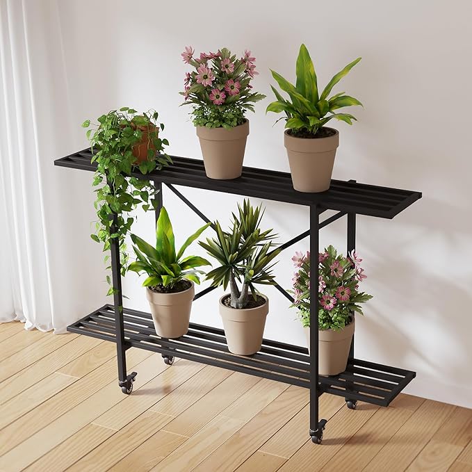 Zhongma 2 Tier Metal Sturdy Narrow Plant Stand - Image 2
