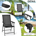 Giantex Set of 2 Patio Folding Chairs, Portable Outdoor Dining Chairs - Image 6