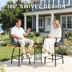 Patio Swivel Bar Stools Set of 6, Outdoor Bar Height Swivel Chairs - Image 5