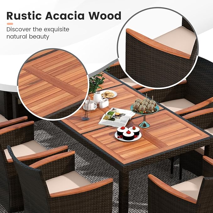 Tangkula 11 Pieces Patio Dining Set - Image 4