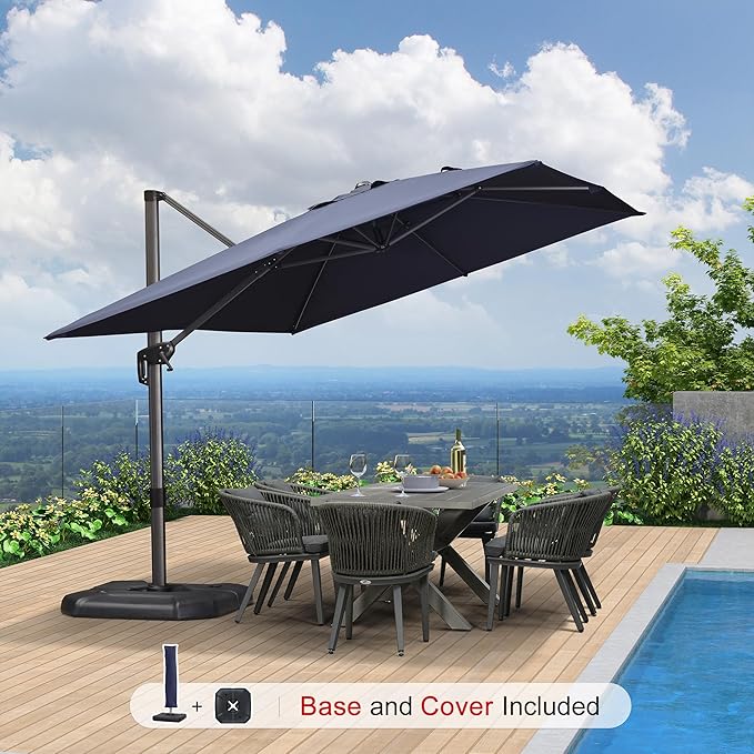 PURPLE LEAF 9'×11.5' Cantilever Patio Umbrella - Image 2